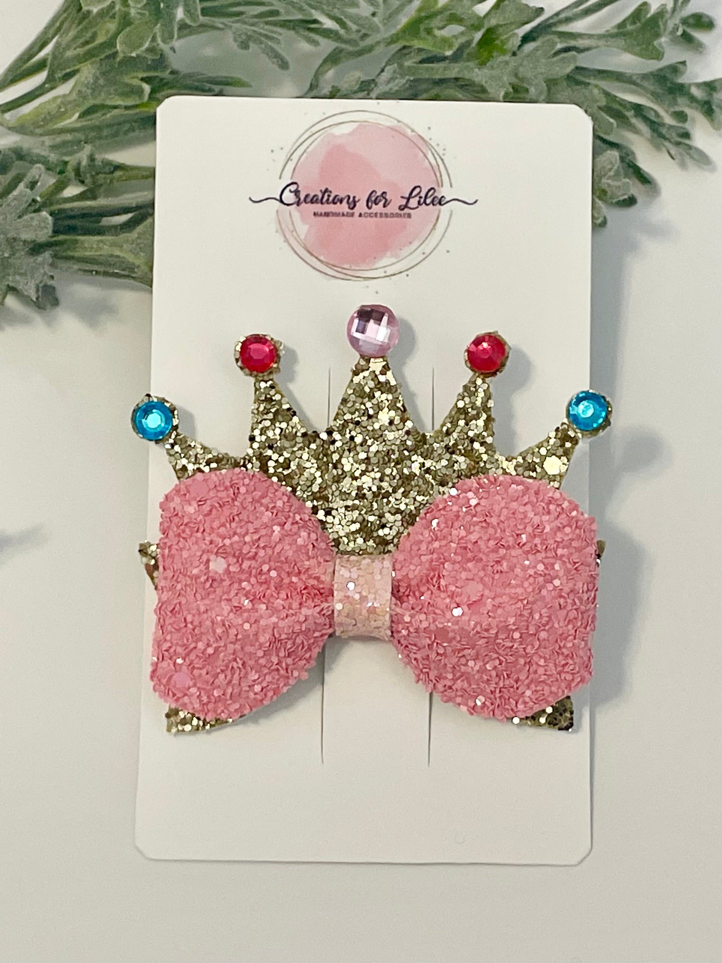 Princess Crown Hair Bow