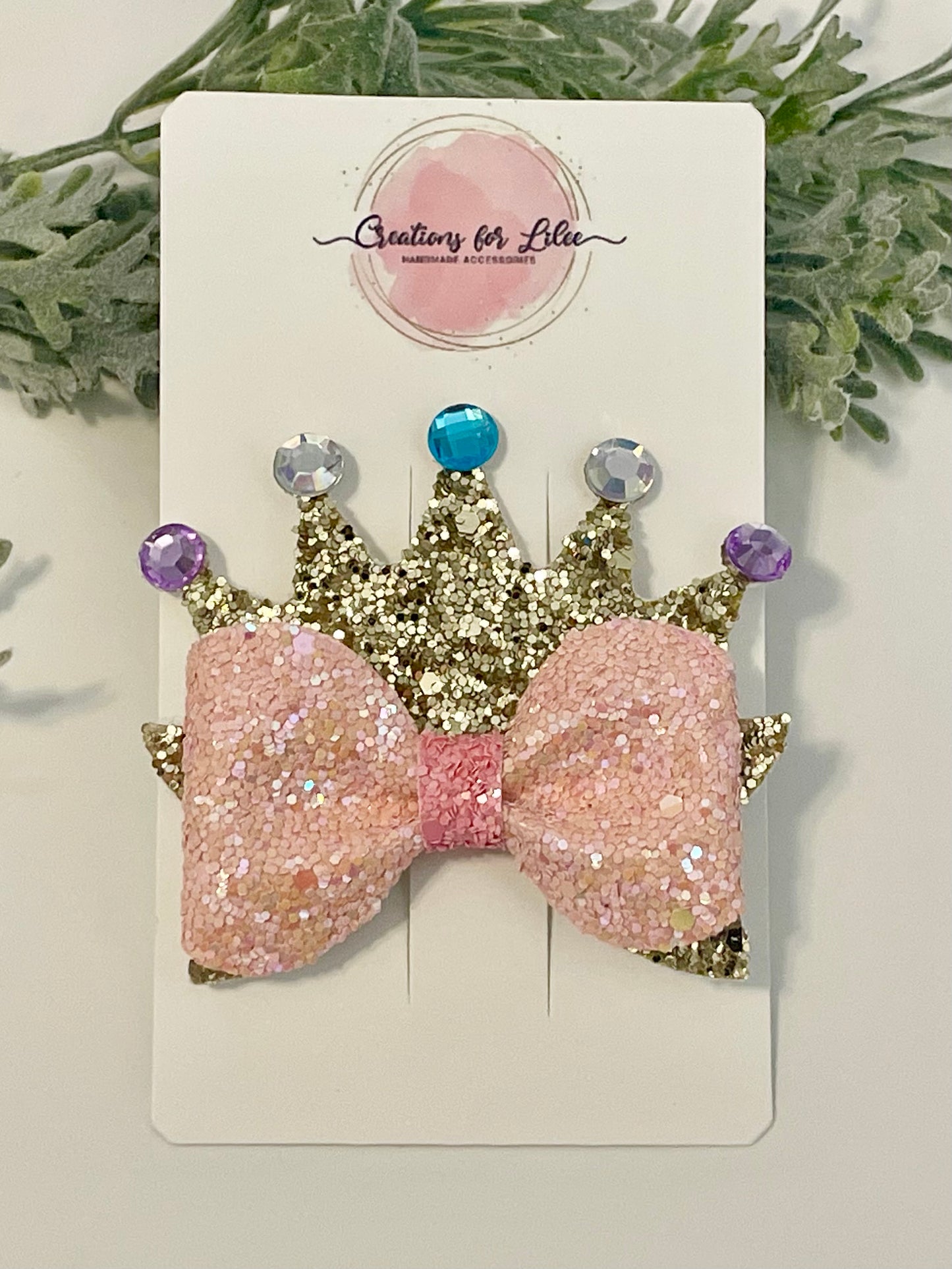 Princess Crown Hair Bow