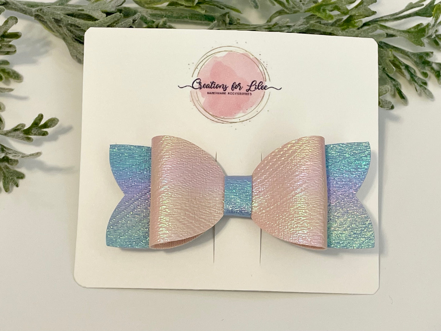 Hair Bow - Iridescent Pastels