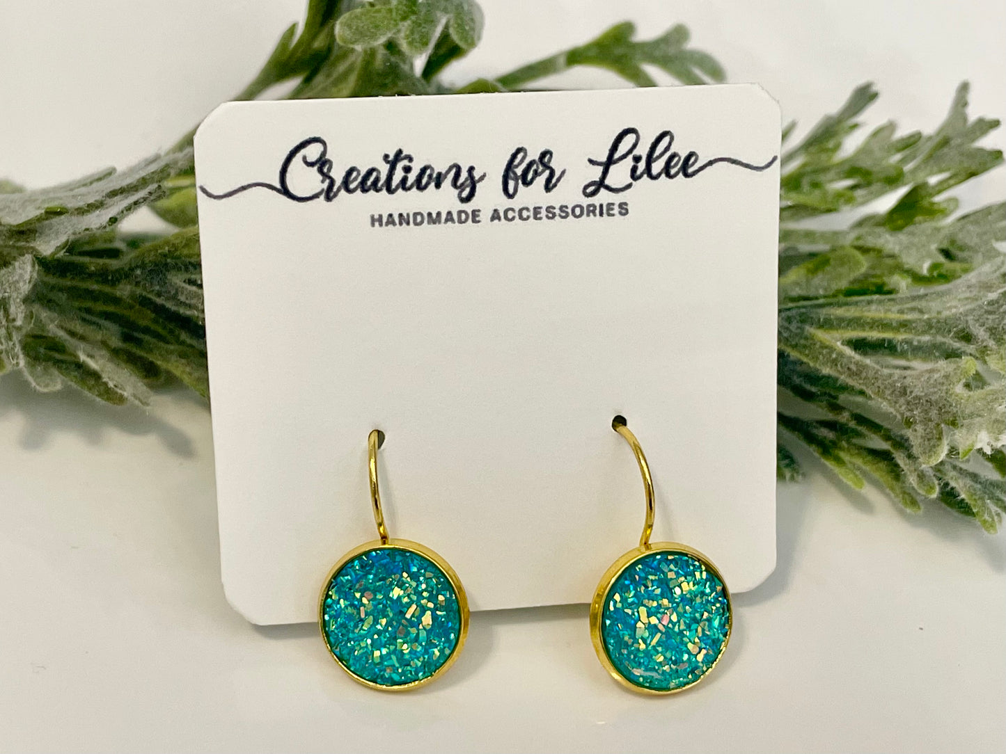 Druzy Lever Back Earrings