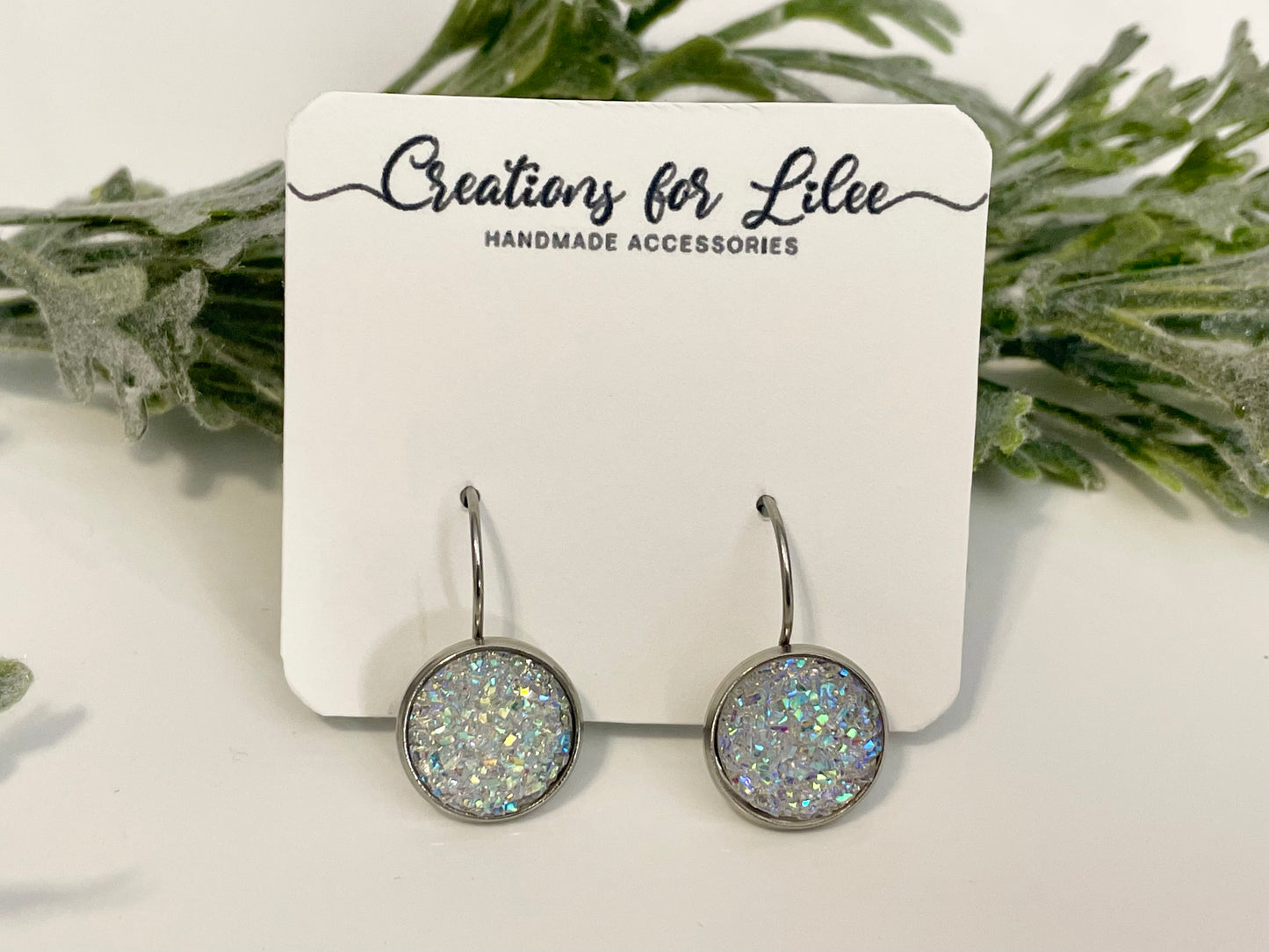 Druzy Lever Back Earrings