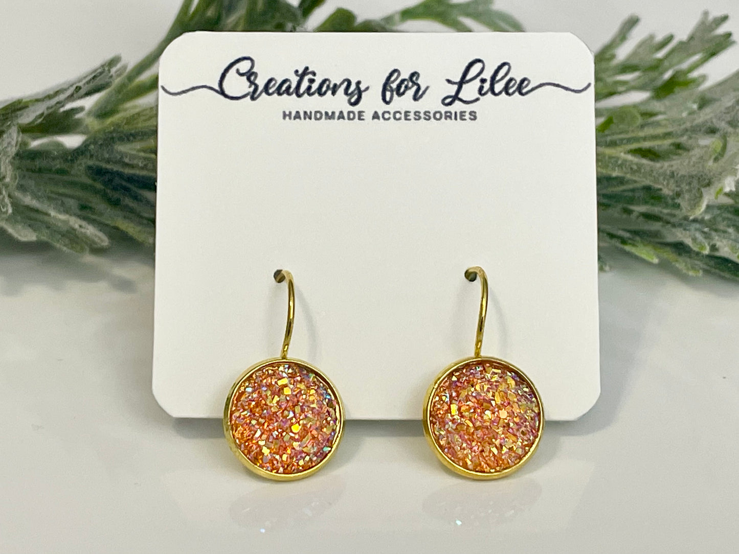 Druzy Lever Back Earrings