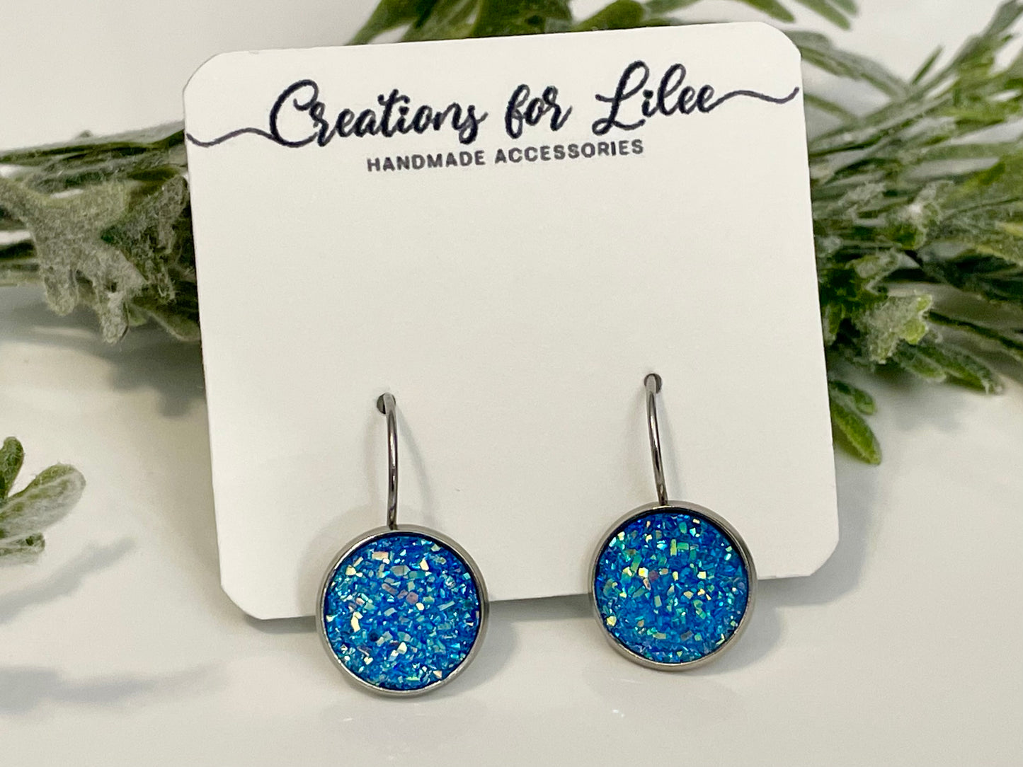 Druzy Lever Back Earrings