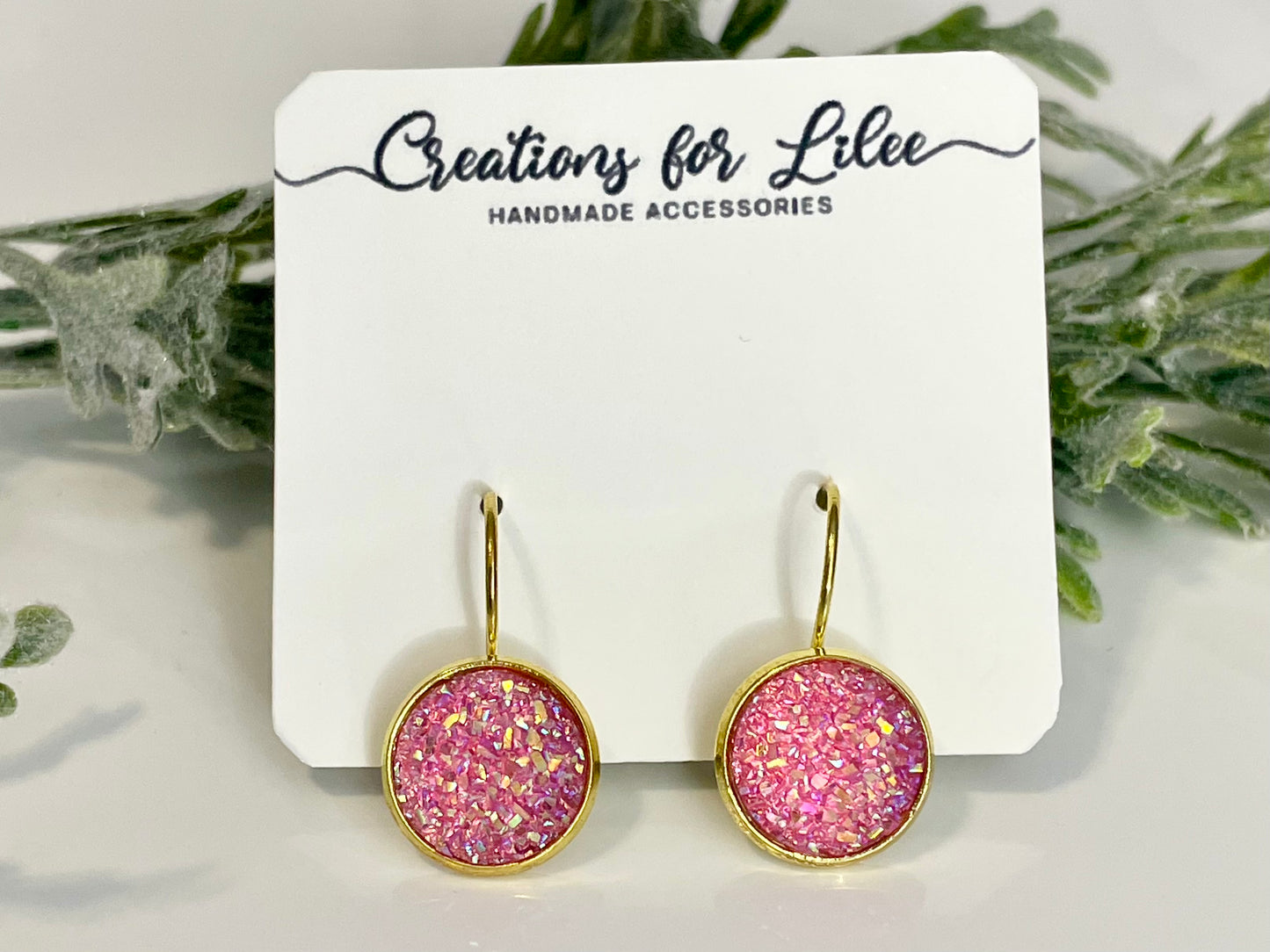 Druzy Lever Back Earrings