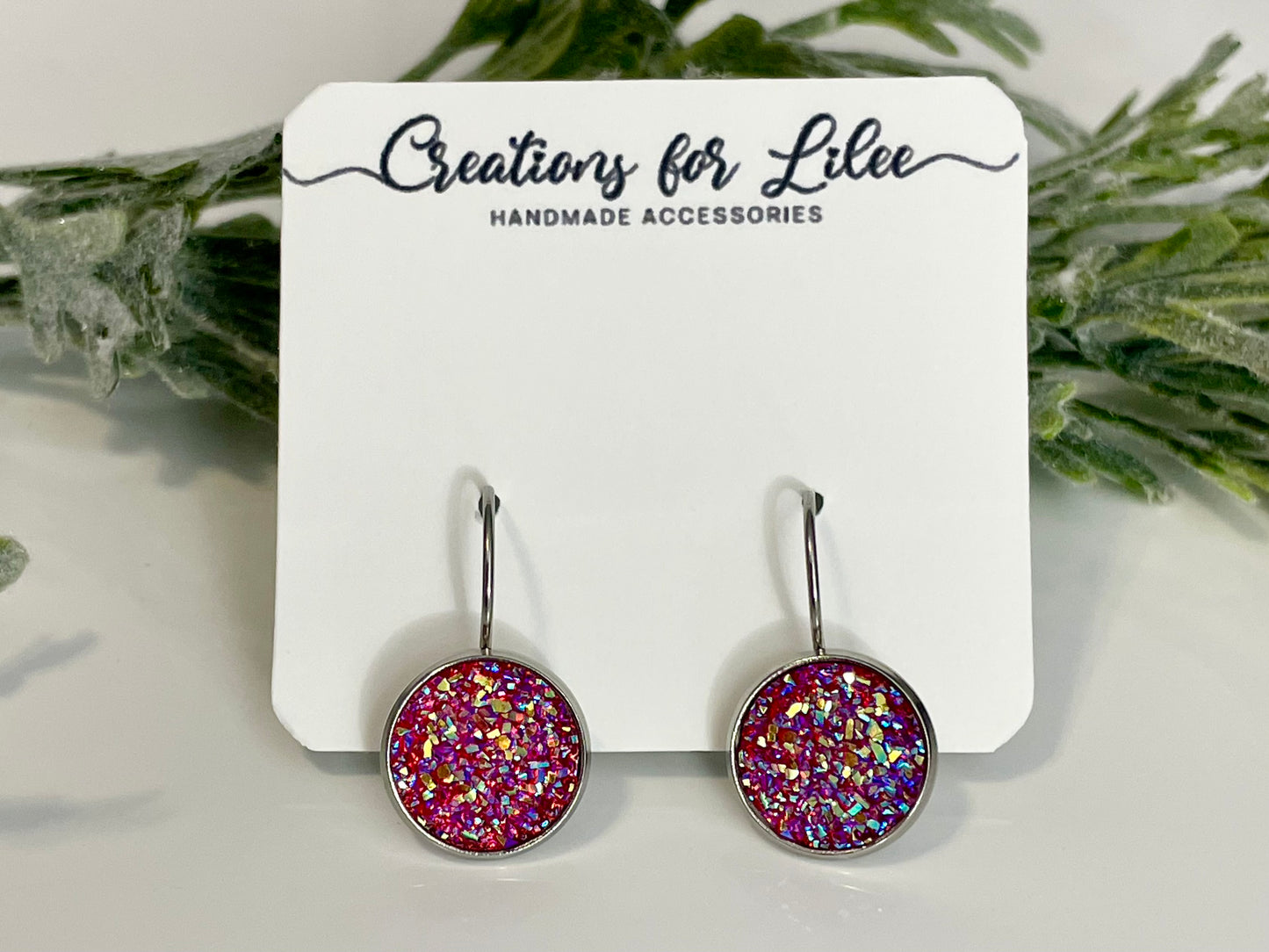 Druzy Lever Back Earrings