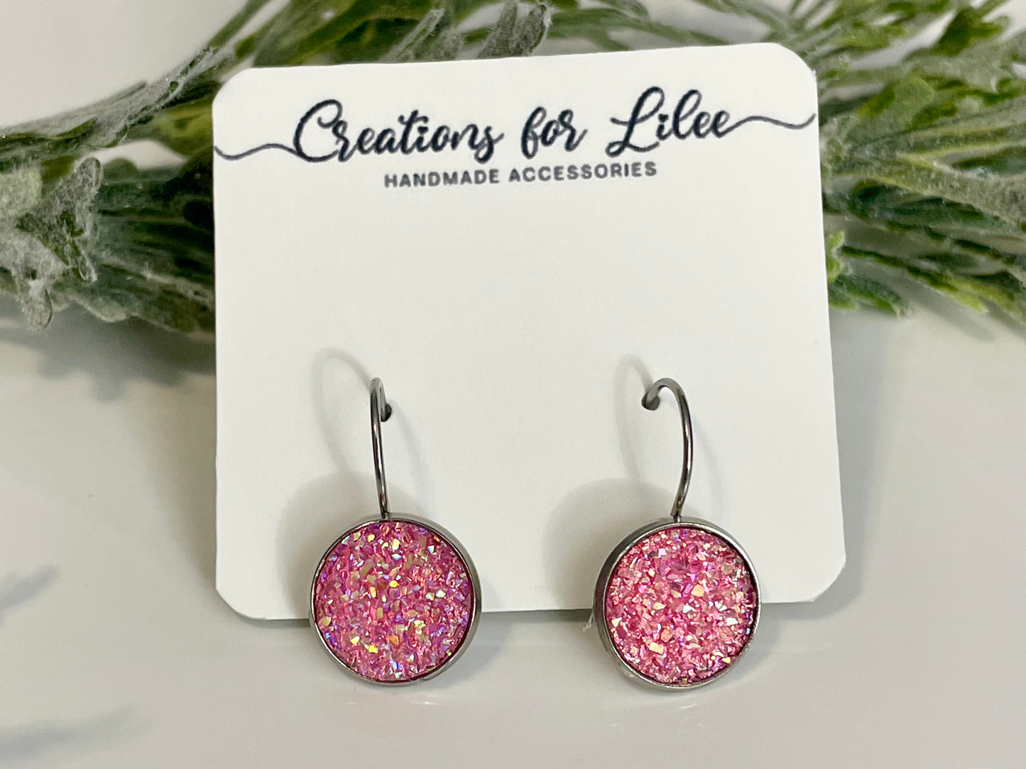 Druzy Lever Back Earrings