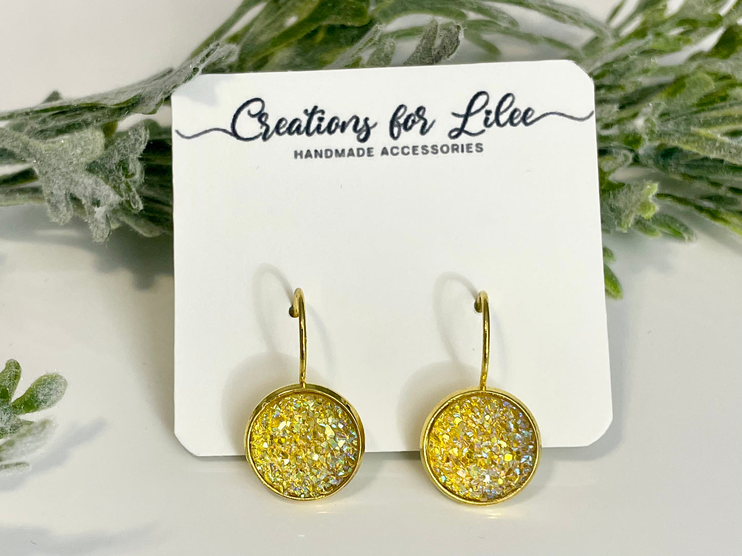 Druzy Lever Back Earrings