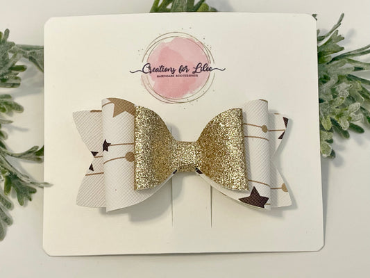 Hair Bows - Gold Stars & Glitter