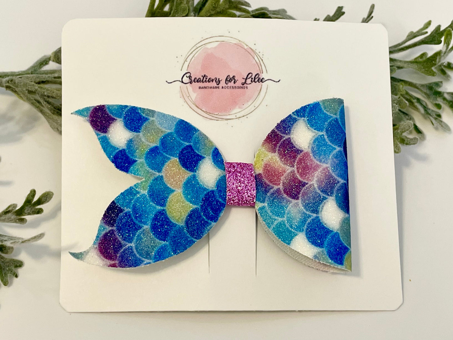 Mermaid Hair Bows - Blues