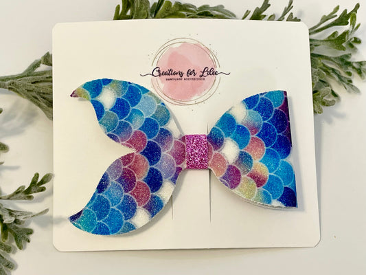 Mermaid Hair Bows - Blues