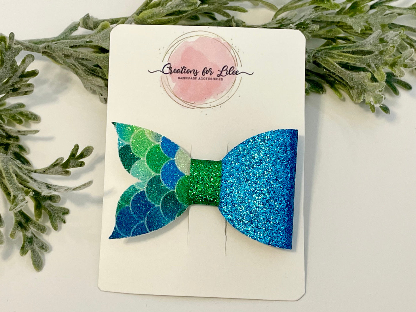 Mermaid Hair Bows - Blues