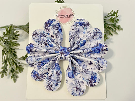 Large Floral Pinch Hair Bows