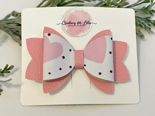 Hair Bows - Pink, White & Polka Dots