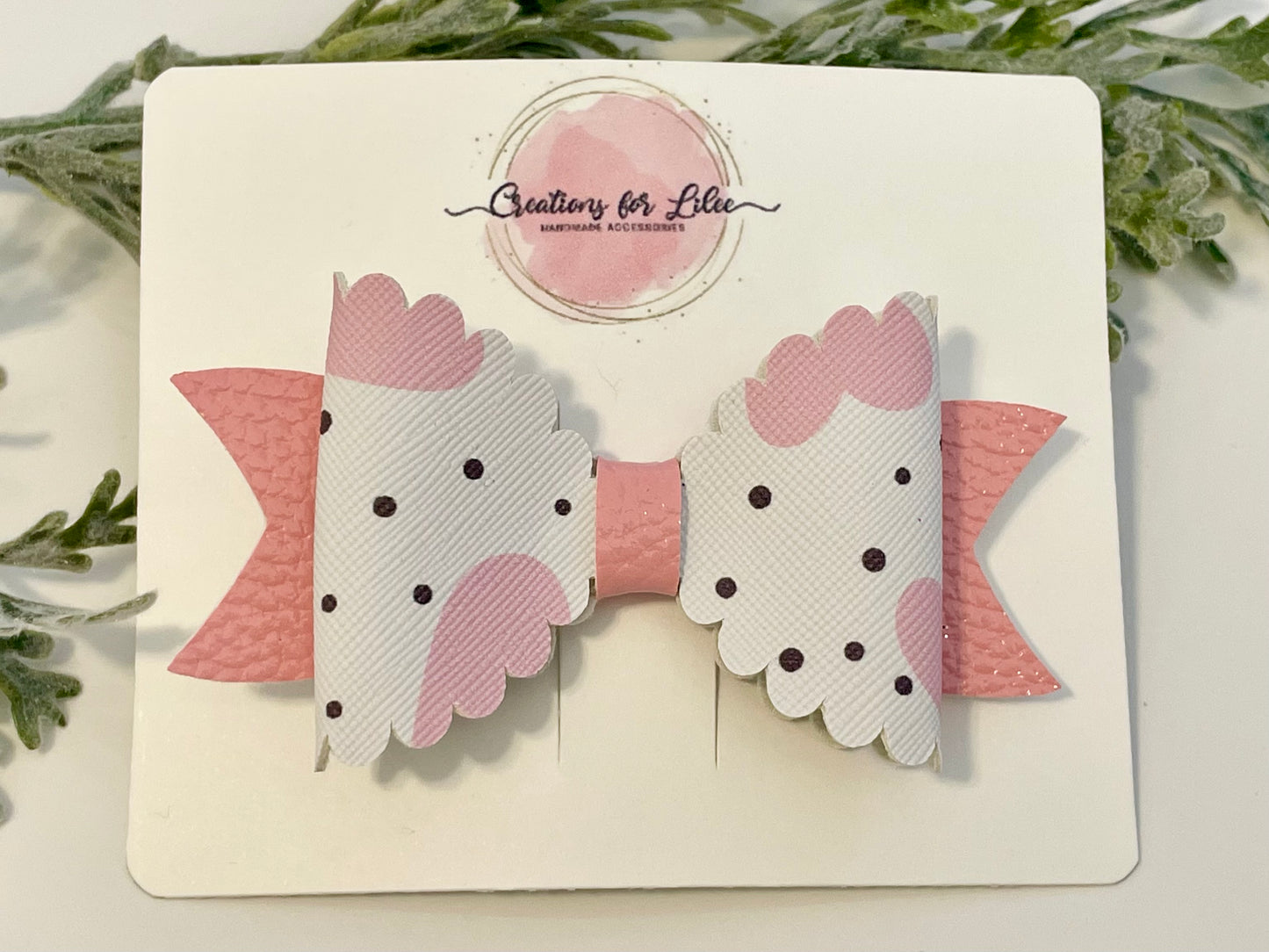 Hair Bows - Pink, White & Polka Dots