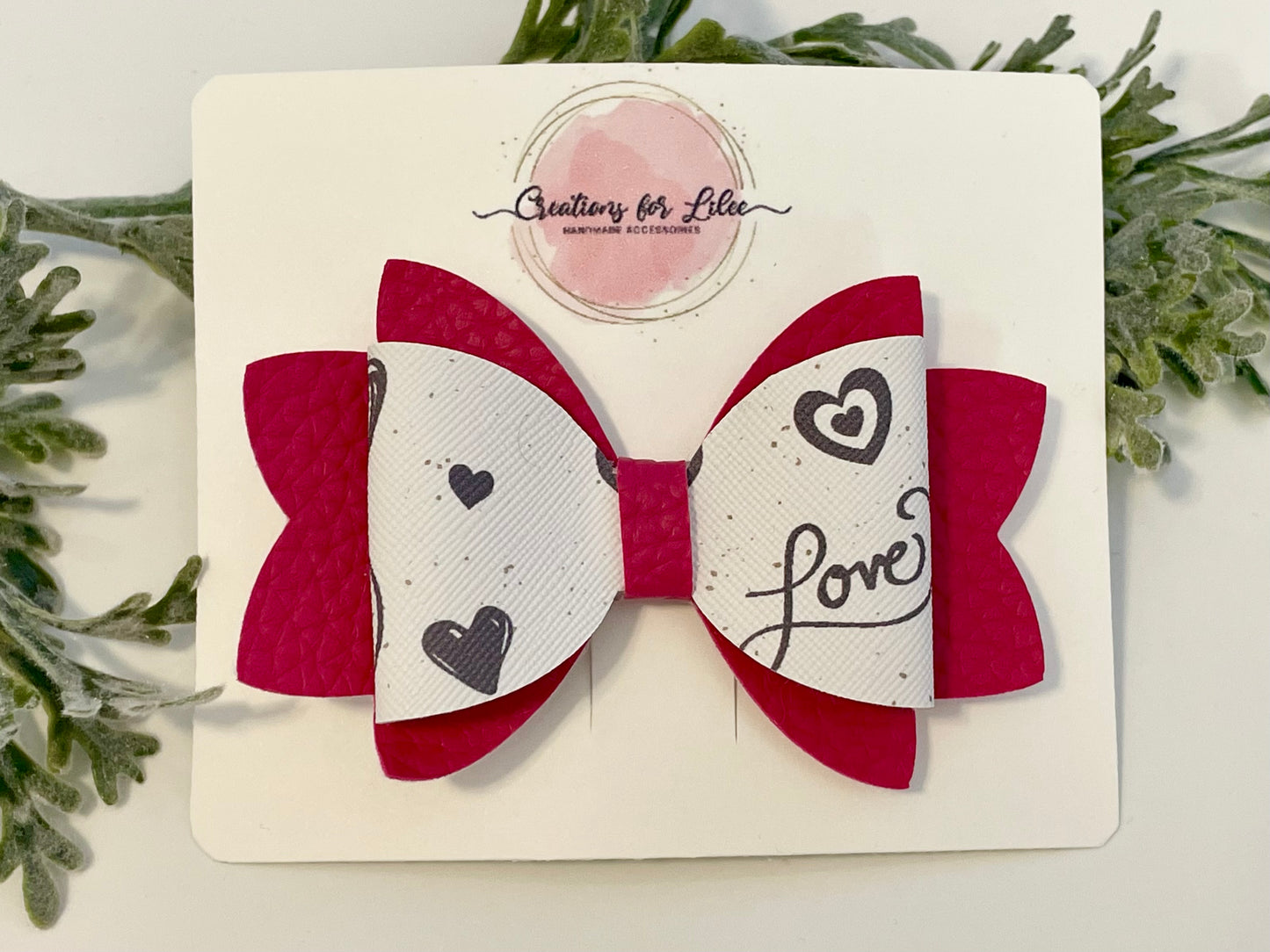 Hair Bows - Pink, White & Love