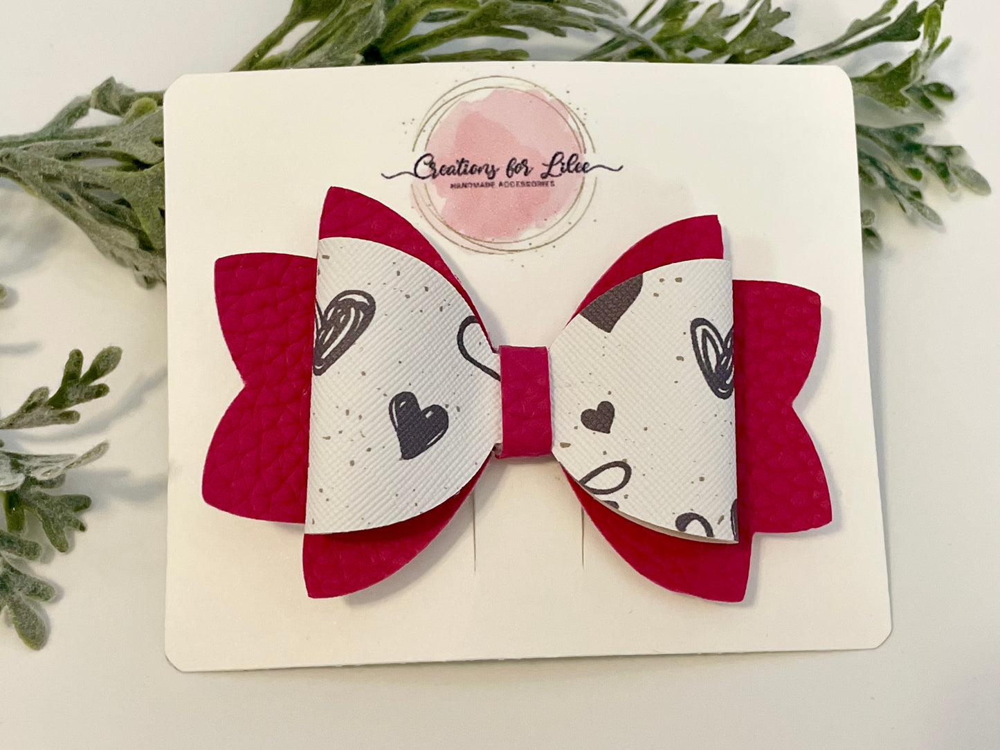 Hair Bows - Pink, White & Love