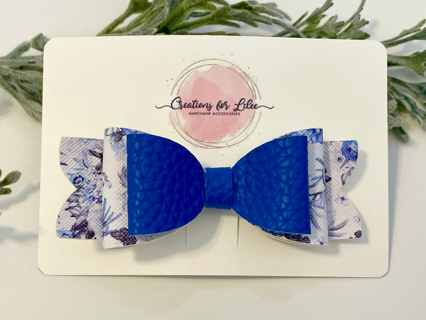 Hair Bows - Blue & Floral