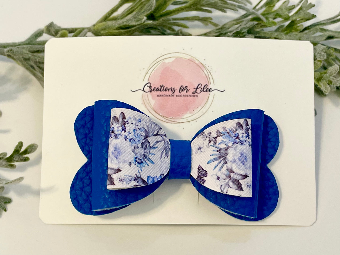 Hair Bows - Blue & Floral