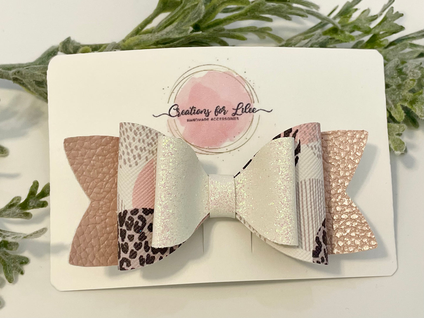 Hair Bows - Metallic Pink, Glitter & Animal Print