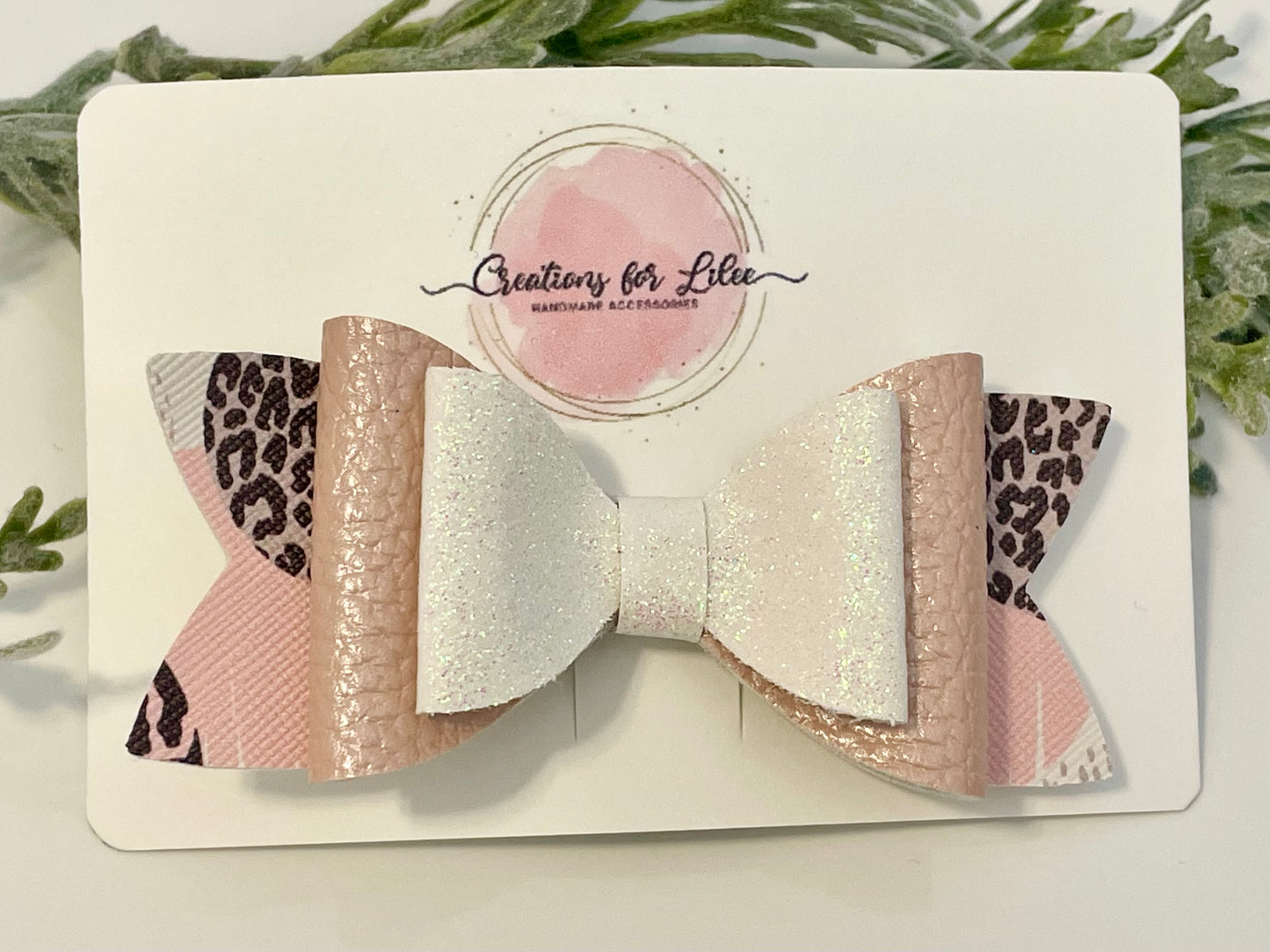 Hair Bows - Metallic Pink, Glitter & Animal Print