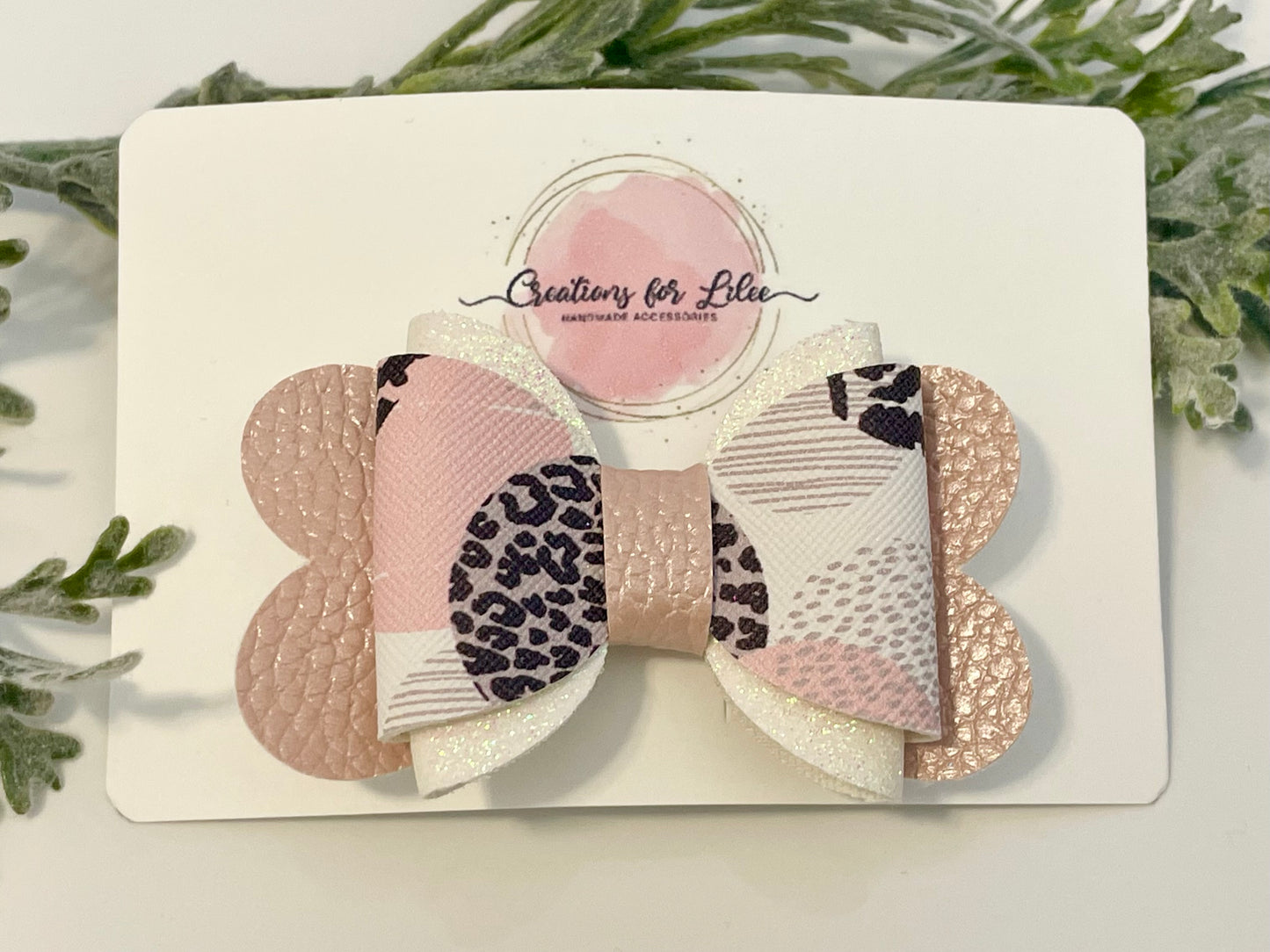 Hair Bows - Metallic Pink, Glitter & Animal Print