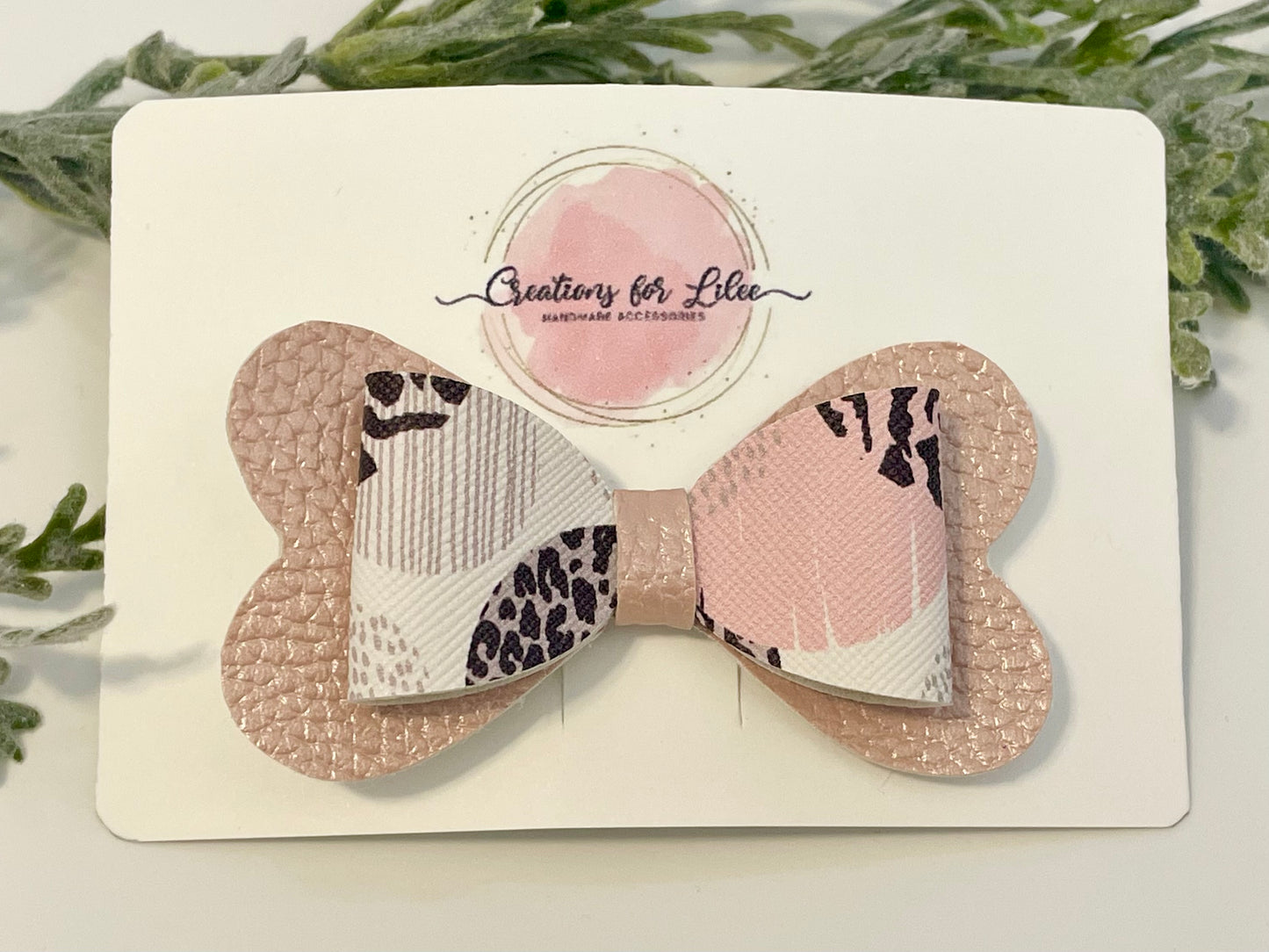 Hair Bows - Metallic Pink, Glitter & Animal Print