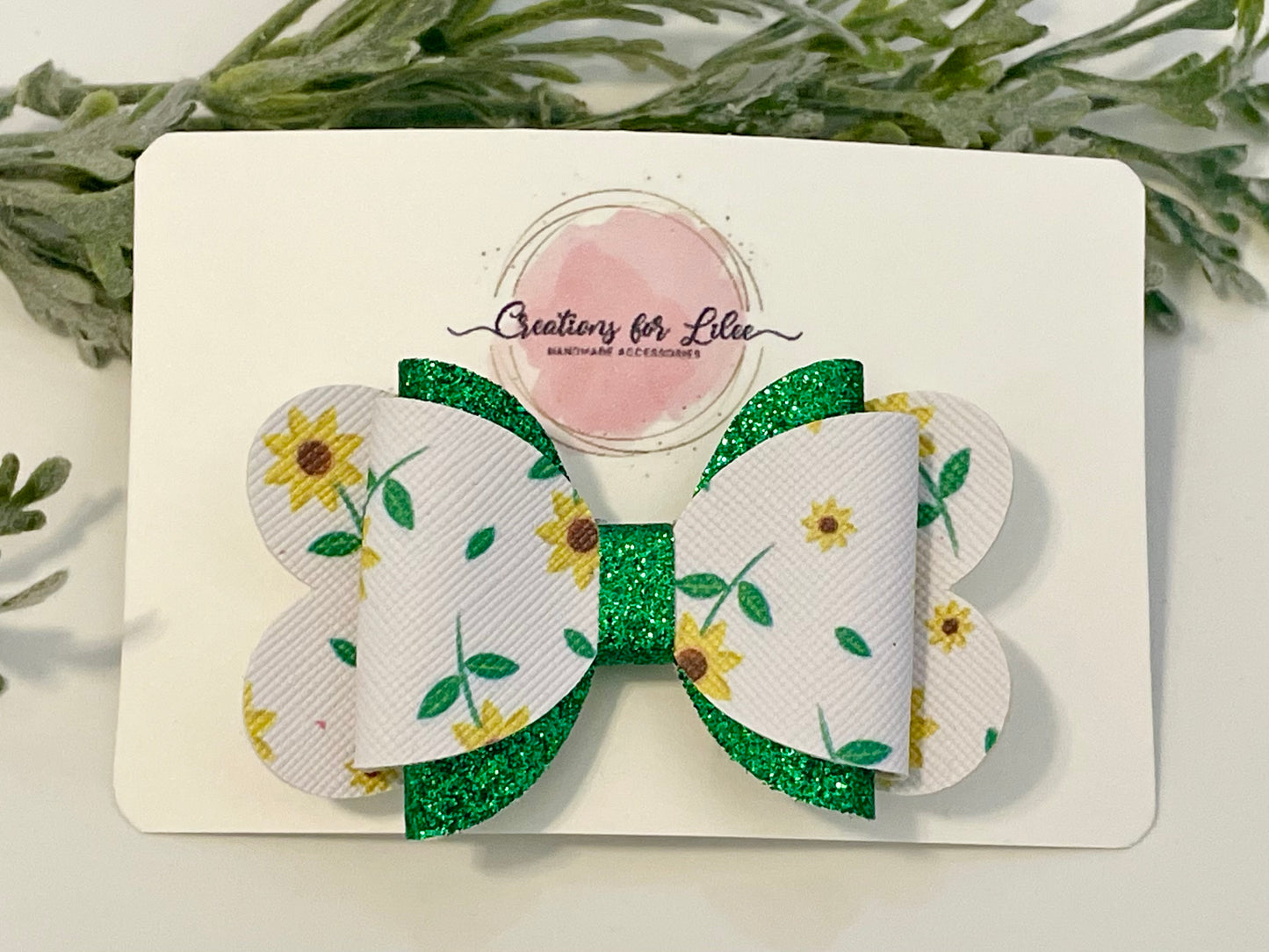 Hair Bows - Sunflowers & Glitter