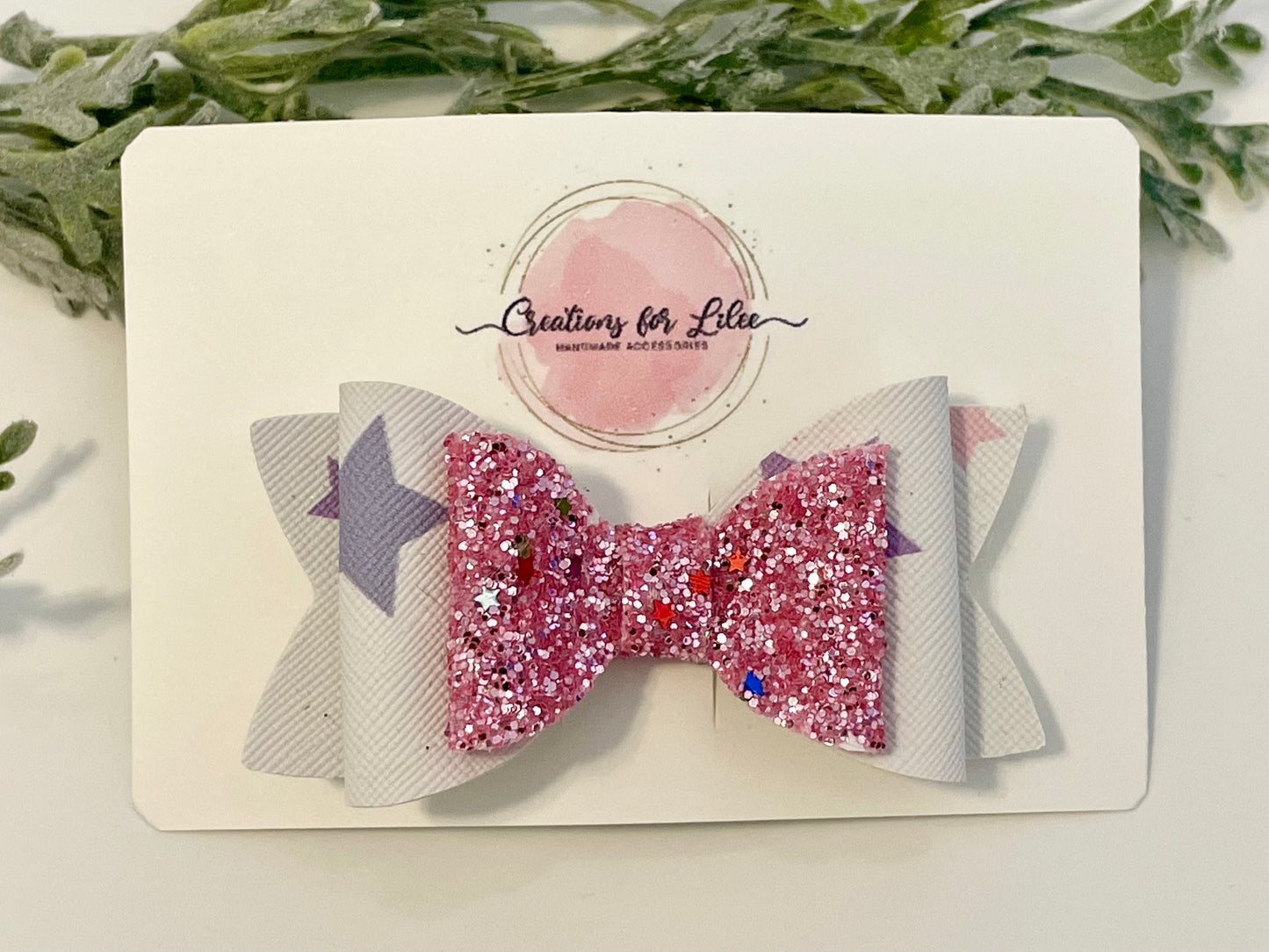 Hair Bow - Sparkles & Stars