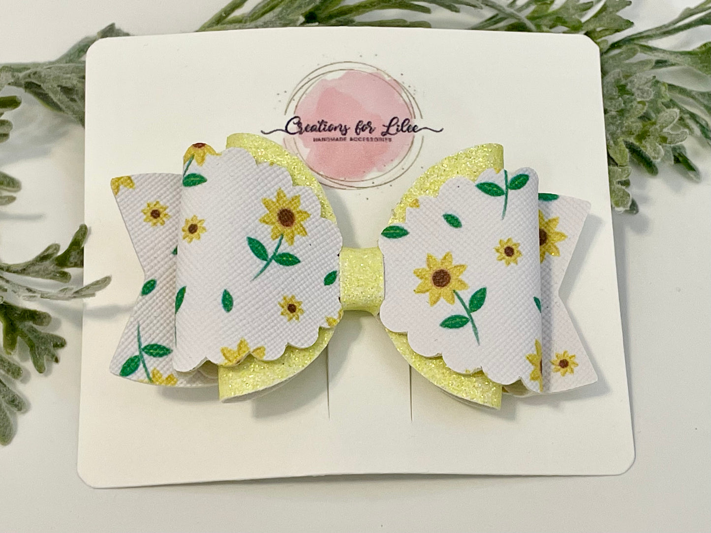 Hair Bows - Sunflowers & Glitter