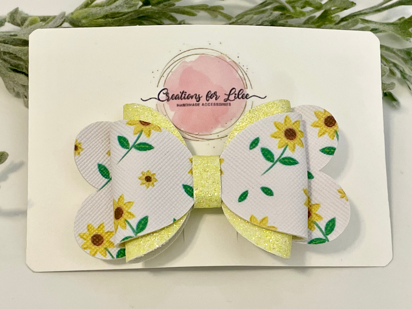 Hair Bows - Sunflowers & Glitter