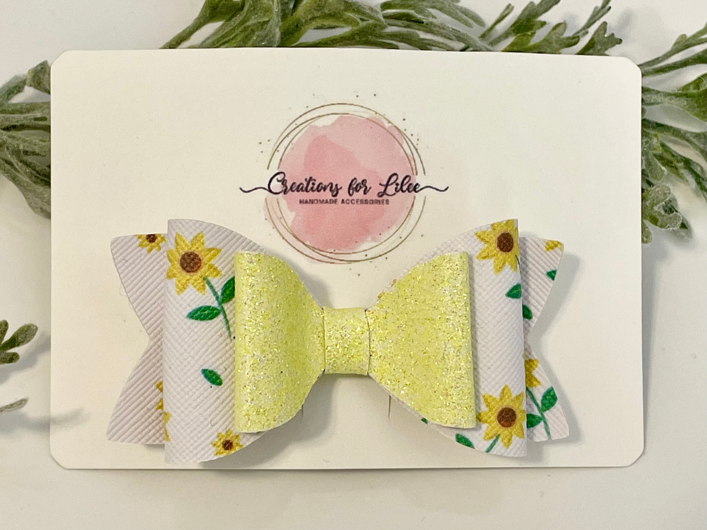 Hair Bows - Sunflowers & Glitter