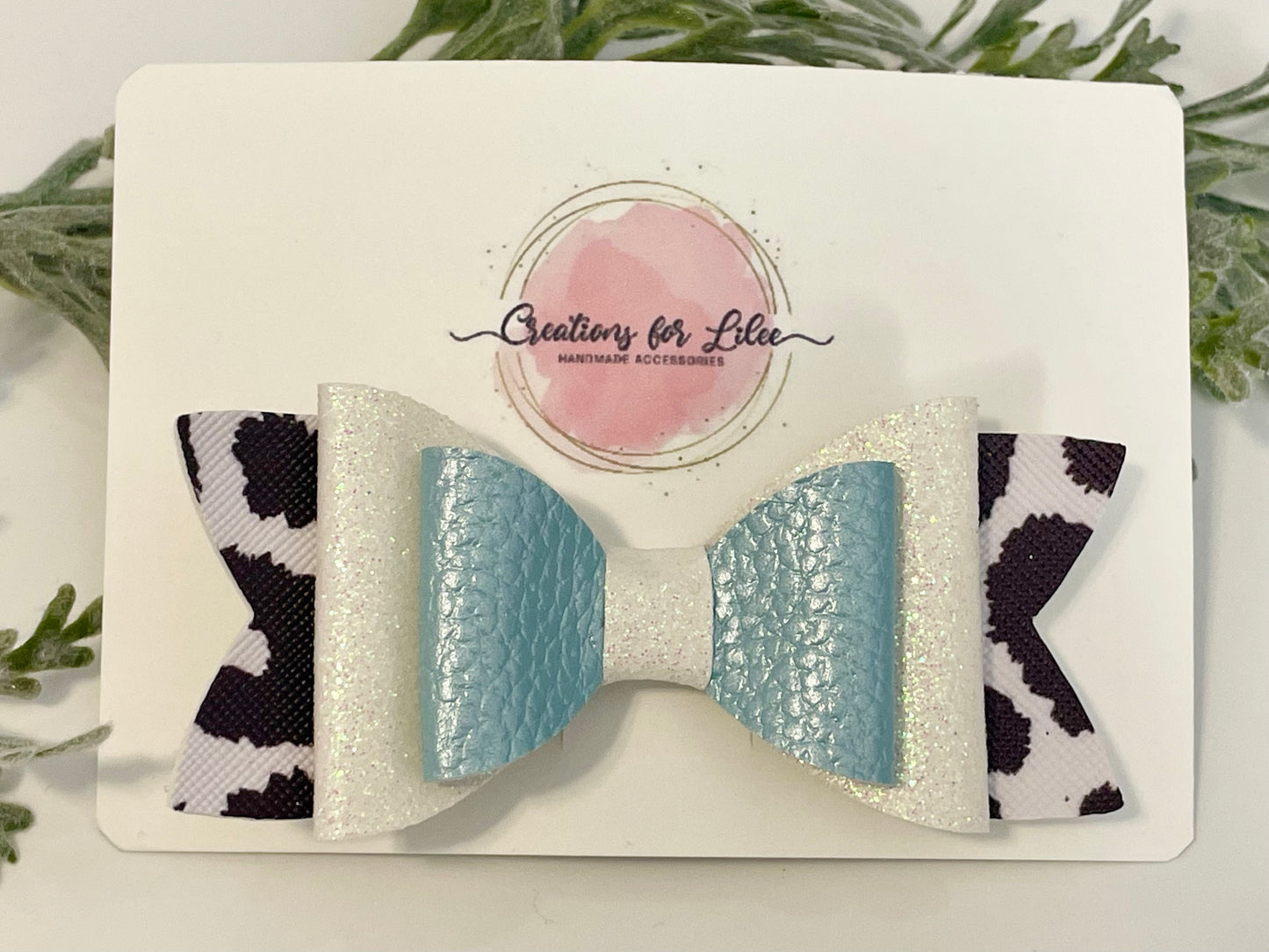 Hair Bows - Blue, Sparkles & Leopard Print