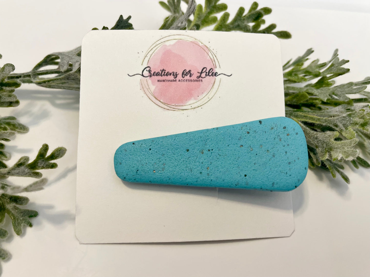 Clay Hair Clips - Turquoise