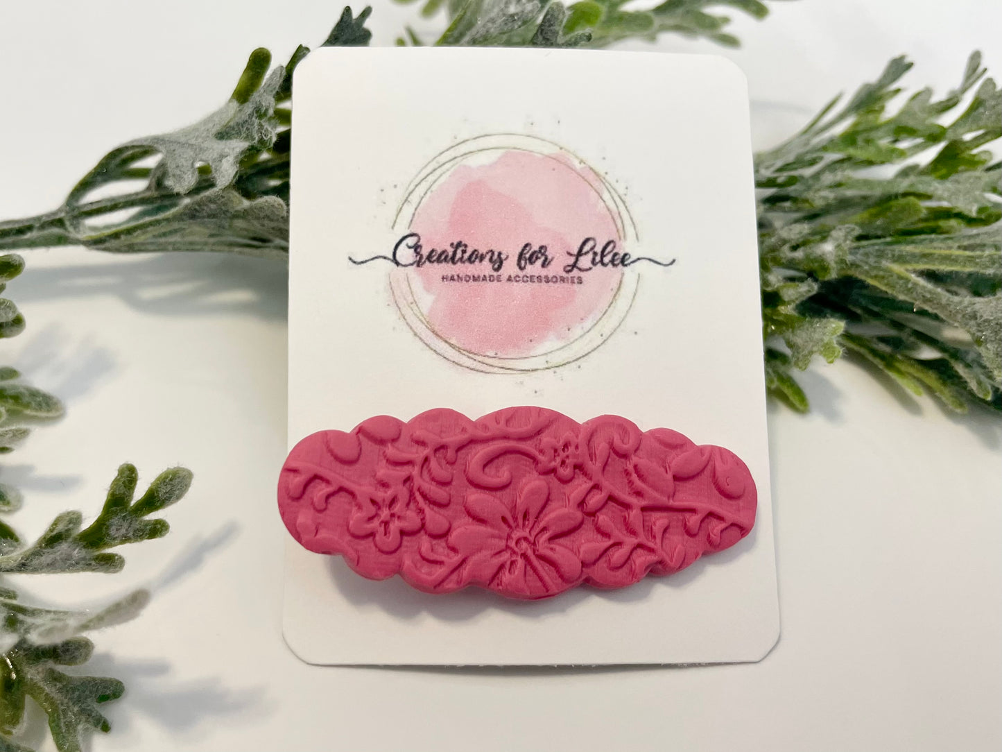 Clay Hair Clips - Pink & Purple