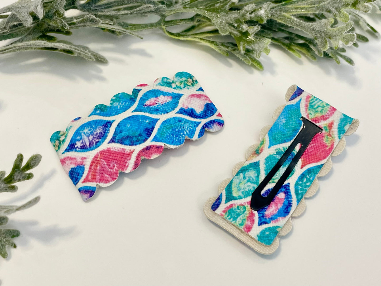 Leatherette Snap Clips - 3-Pack Mermaid