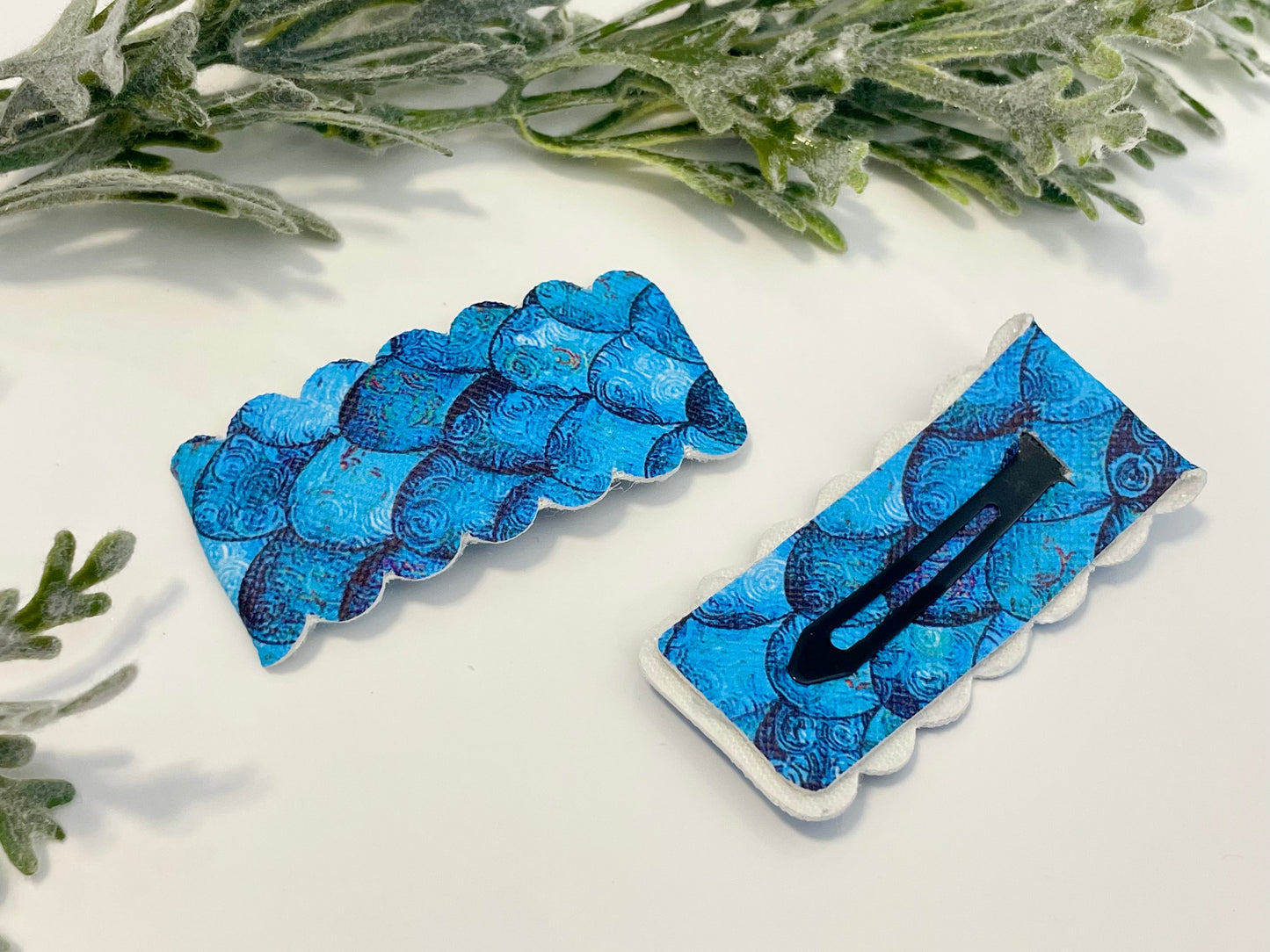 Leatherette Snap Clips - 3-Pack Mermaid