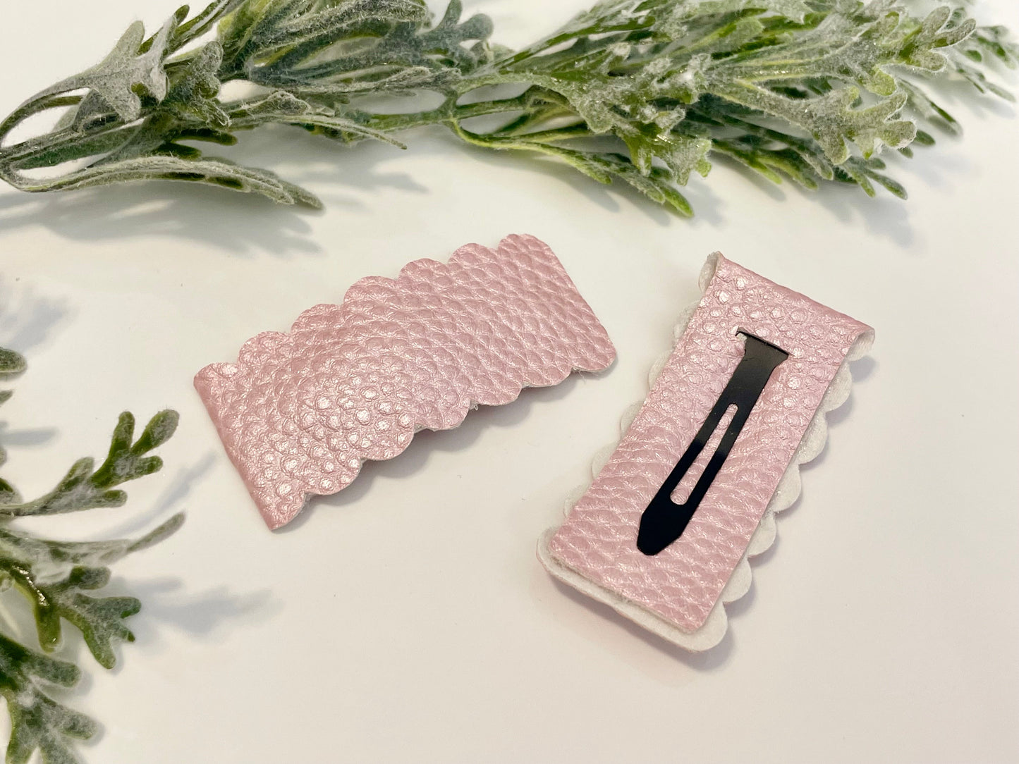 Leatherette Snap Clips - 3-Pack Florals & Light Pink