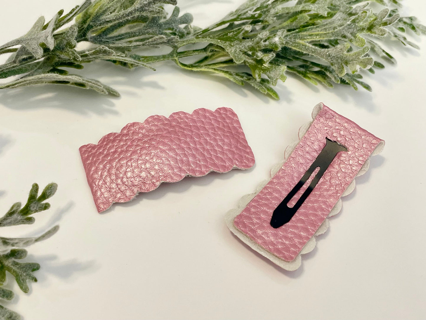 Leatherette Snap Clips - 3-Pack Florals & Pink