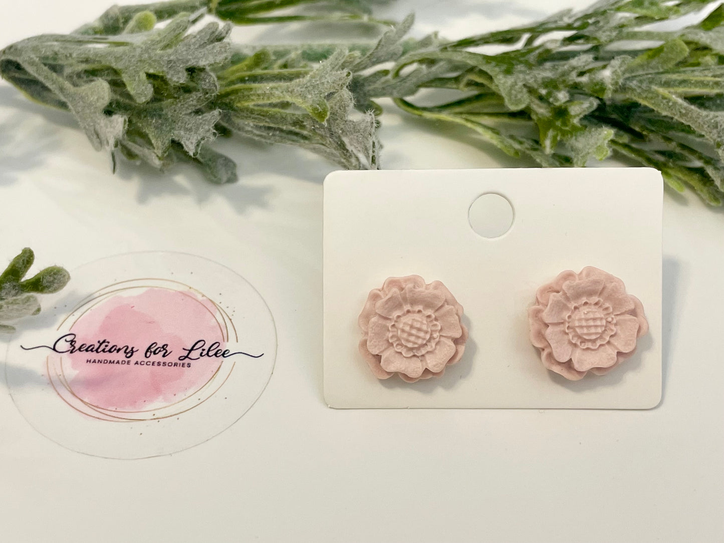 Clay Stud Earrings - Flowers