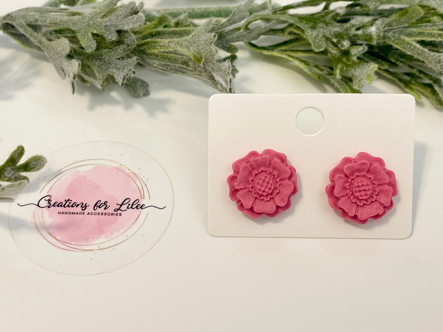 Clay Stud Earrings - Flowers