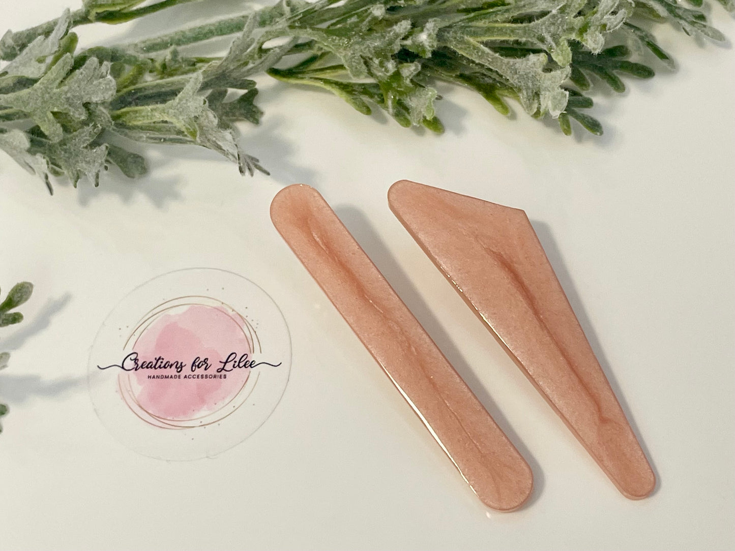 Resin Hair Clips - Rose Gold