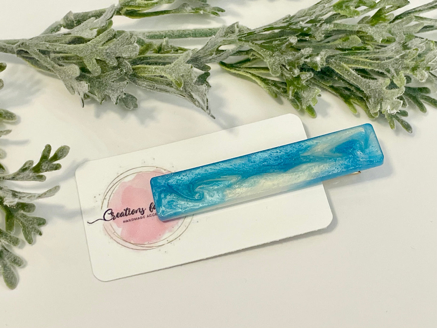 Resin Hair Clips - Sky Blue