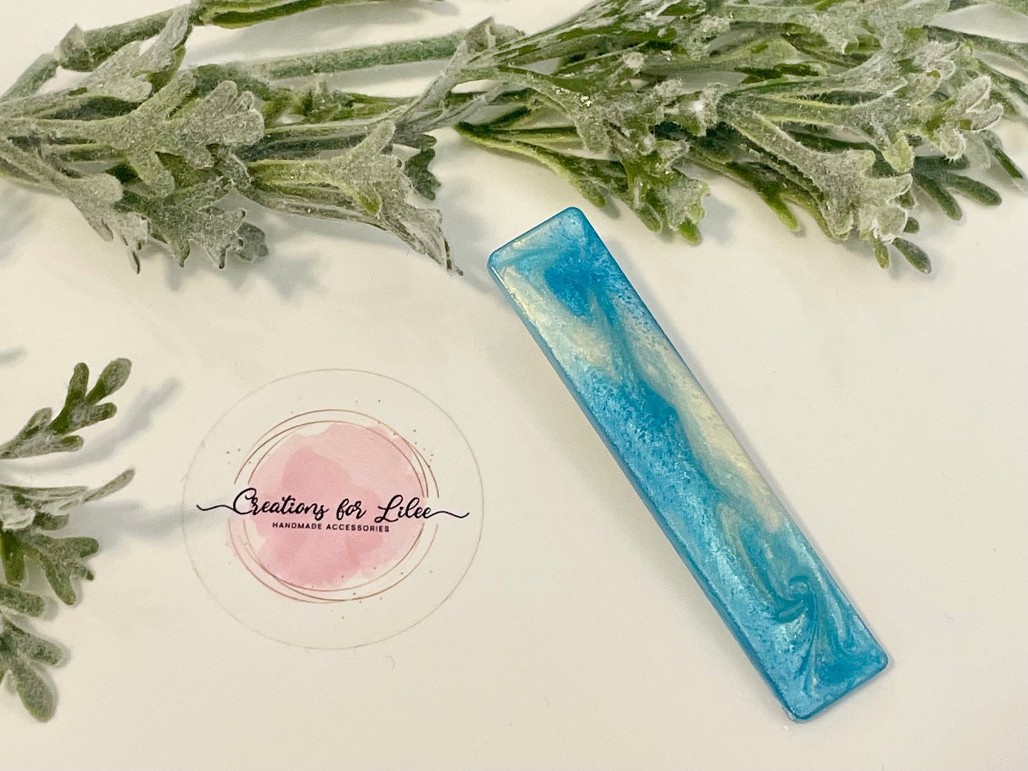 Resin Hair Clips - Sky Blue