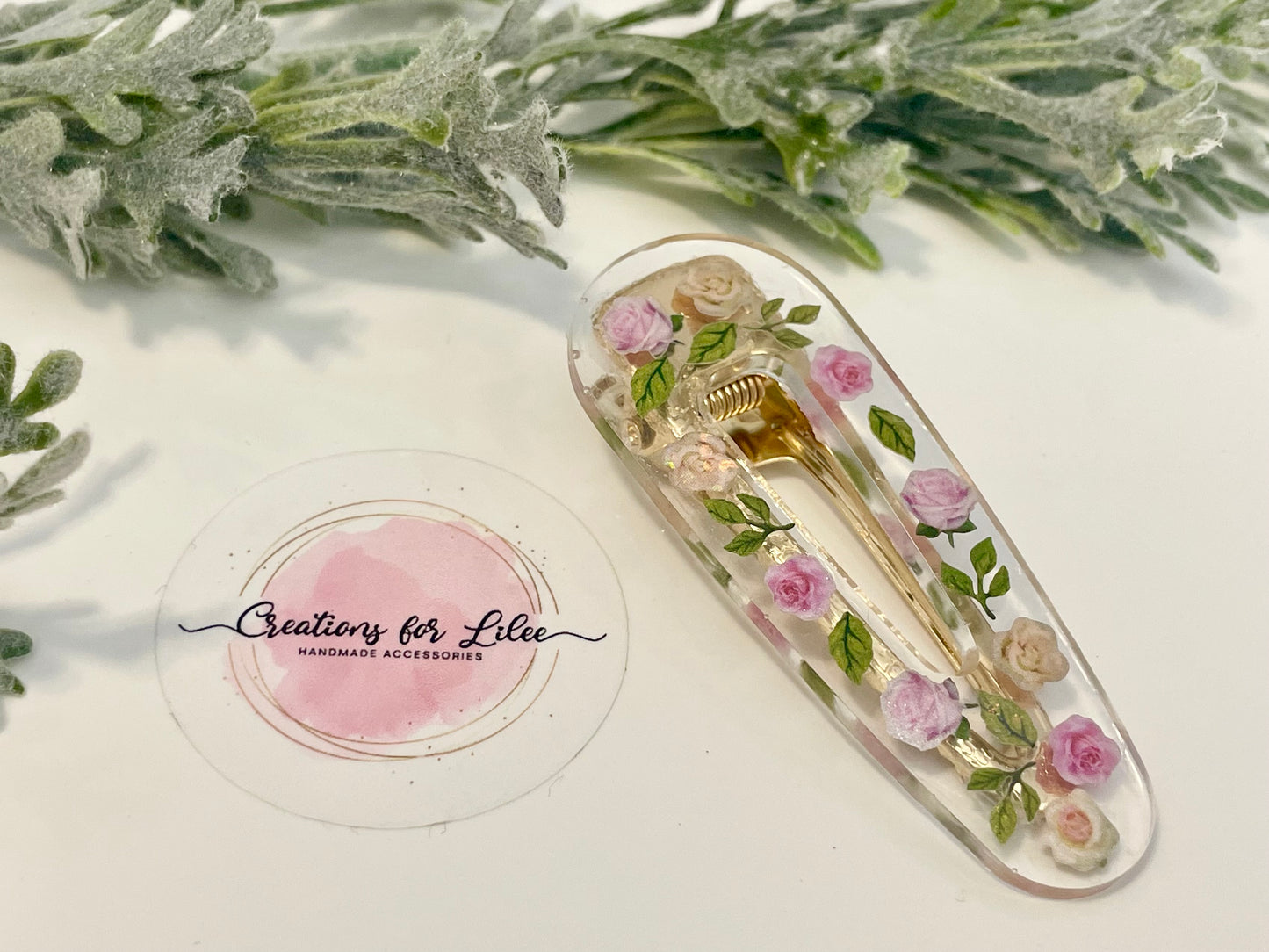 Resin Hair Clips - Flowers & Glitter