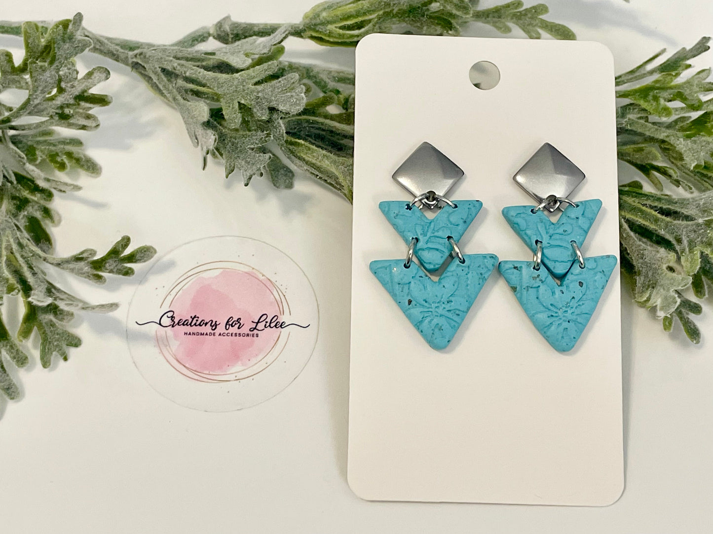 Clay Earrings - Turquoise Earrings