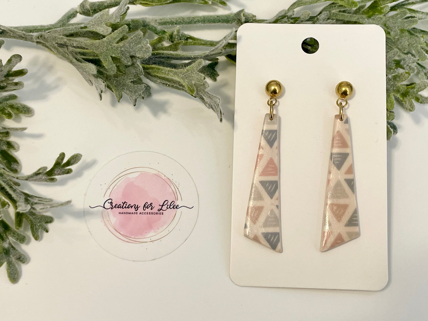 Clay Earrings - Boho Beige Exclamation Earrings