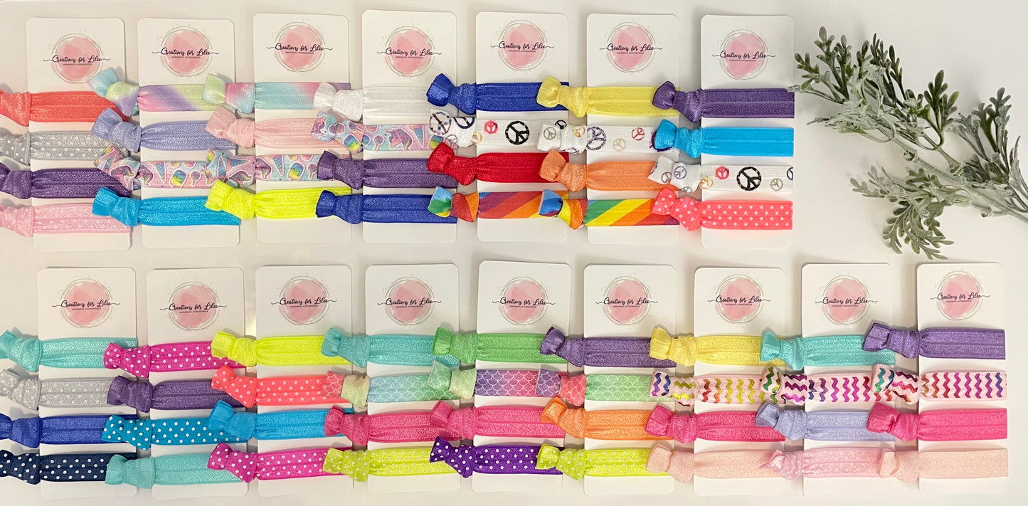 No Crease Hair Elastics - Colorful Polka Dots