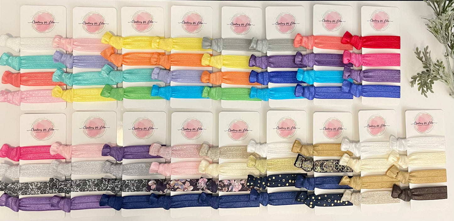 No Crease Hair Elastics - Pastel Zebra & Sparkles