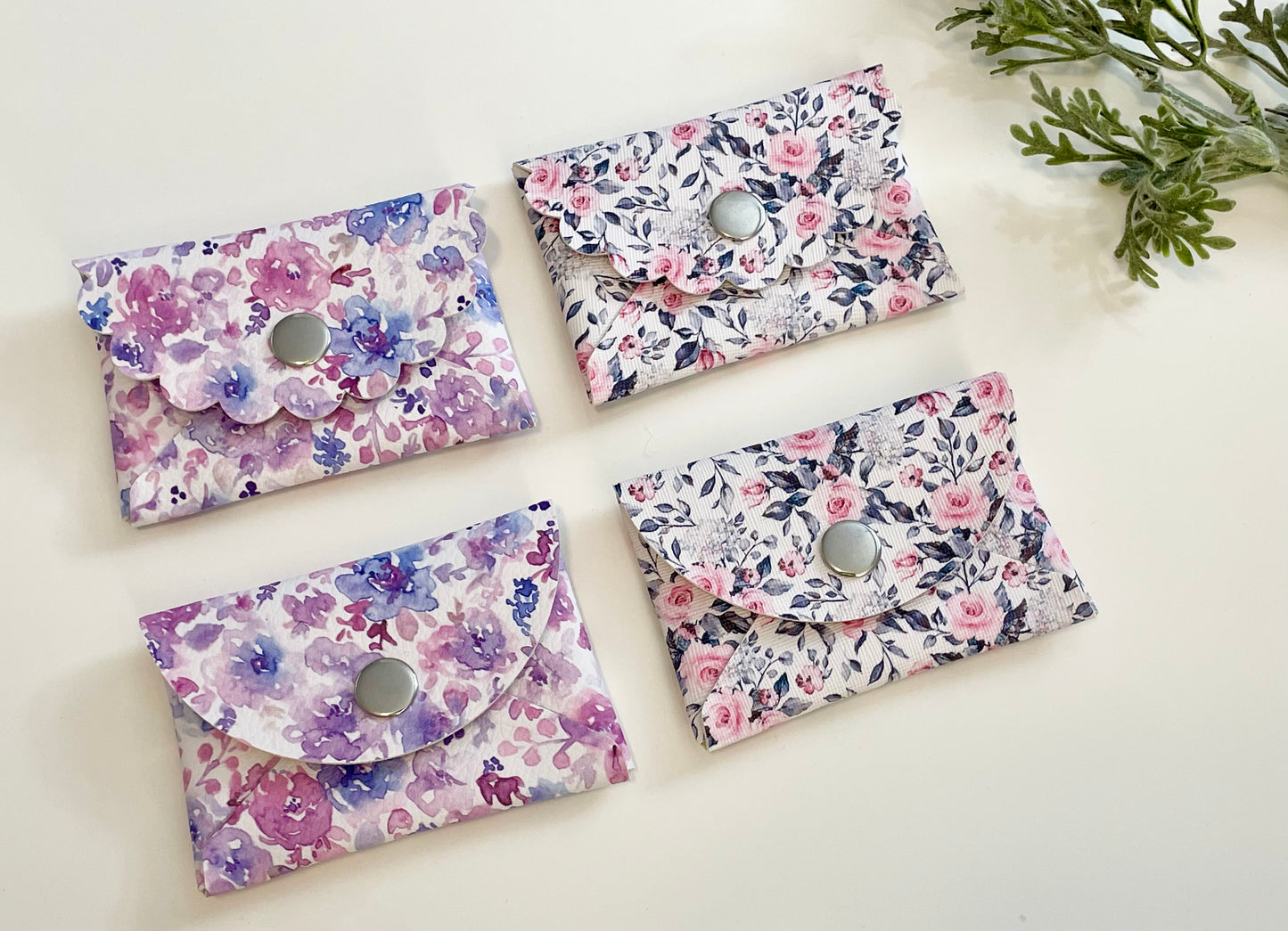 Coin Purse - Pink & Grey Floral