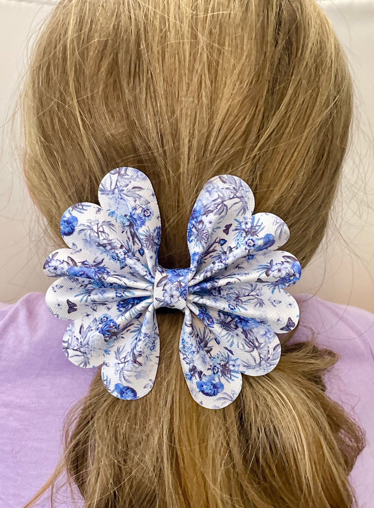 Large Floral Pinch Hair Bows